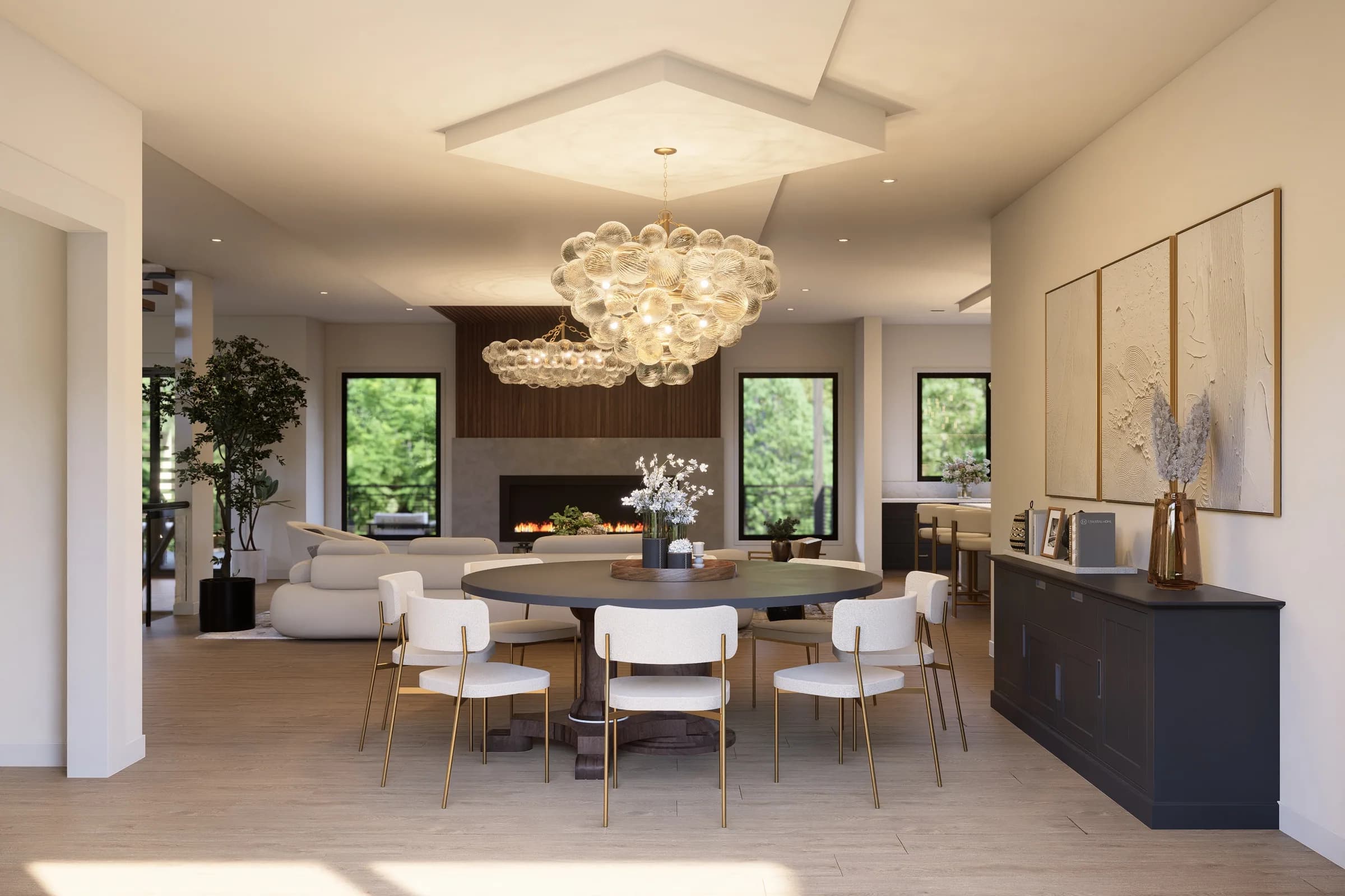 Formal dining room open to the great room